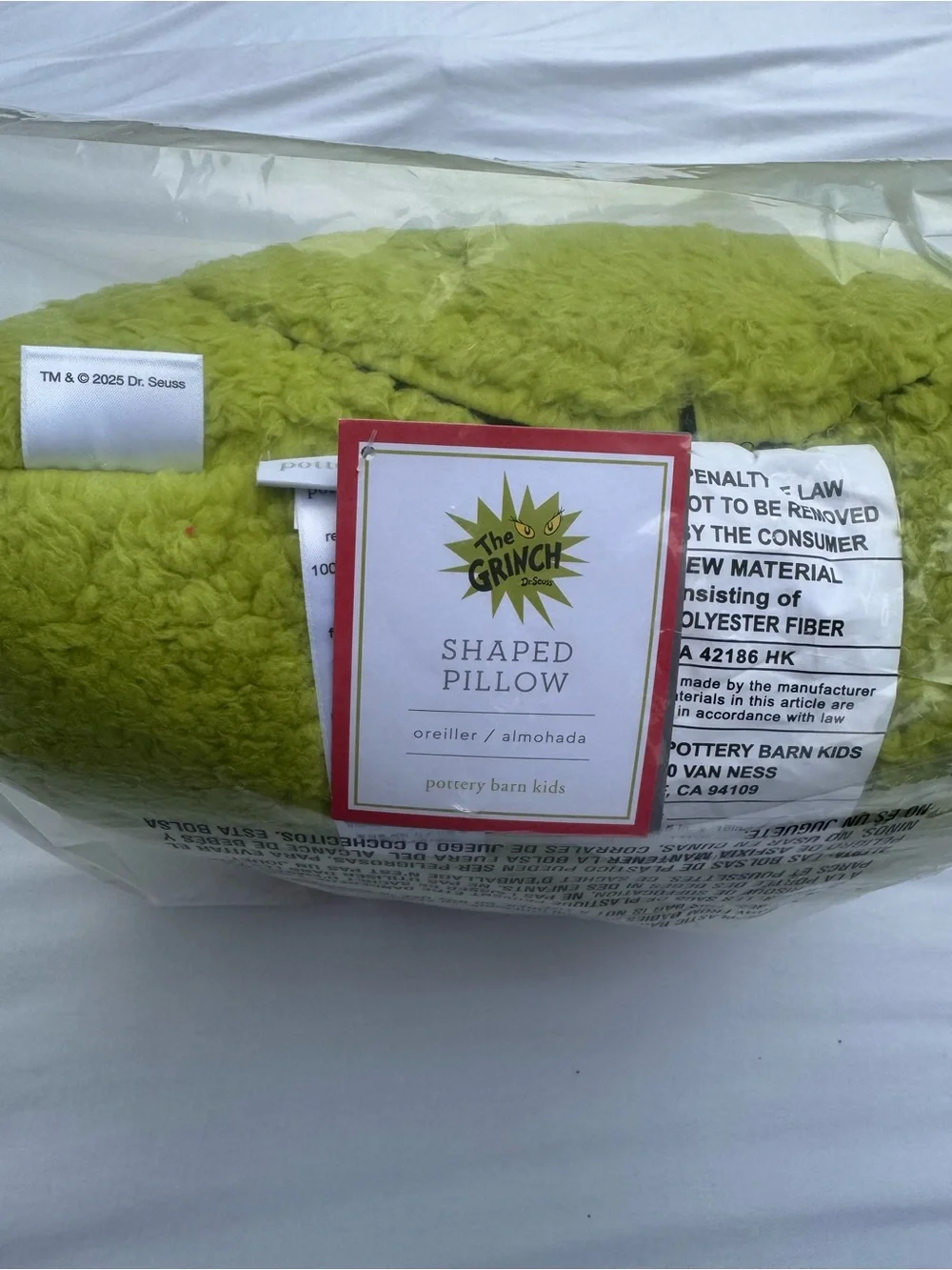 Pottery Barn Kids Dr. Seuss The Grinch Christmas Pillow Set of 2 NWT